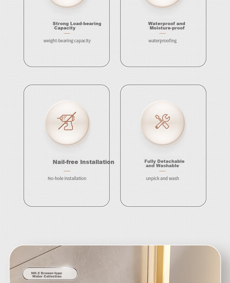 Shangmeide Suction Cup Soap Dish, No Drilling Required, Wall-Mounted Bathroom Draining Soap Holder, Luxurious Bathroom Storage Rack 3