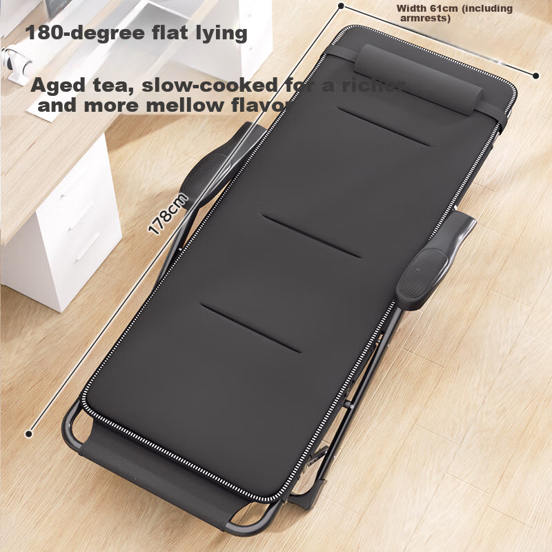 Shuangxinda Folding Bed, Lounge Chair, Folding Chair, Single Bed, Office Nap Chair, Lunch Break Cot, Accompanying Care Bed with Cotton Pad