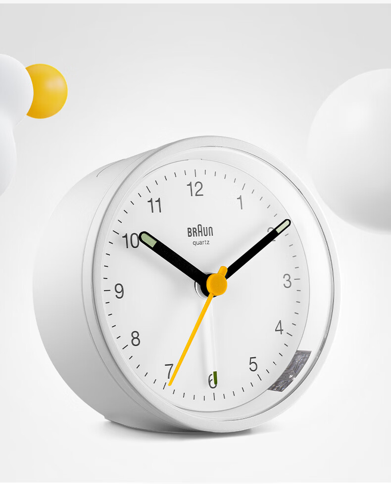 BRAUN German Brand Imported Mini Alarm Clock, Compact Design with Loud Volume, Powerful Wake-Up Device, One-Button Snooze Function, Night Light, Bedroom Bedside Clock, Birthday Gift for Friends, Back-To Season Present 4