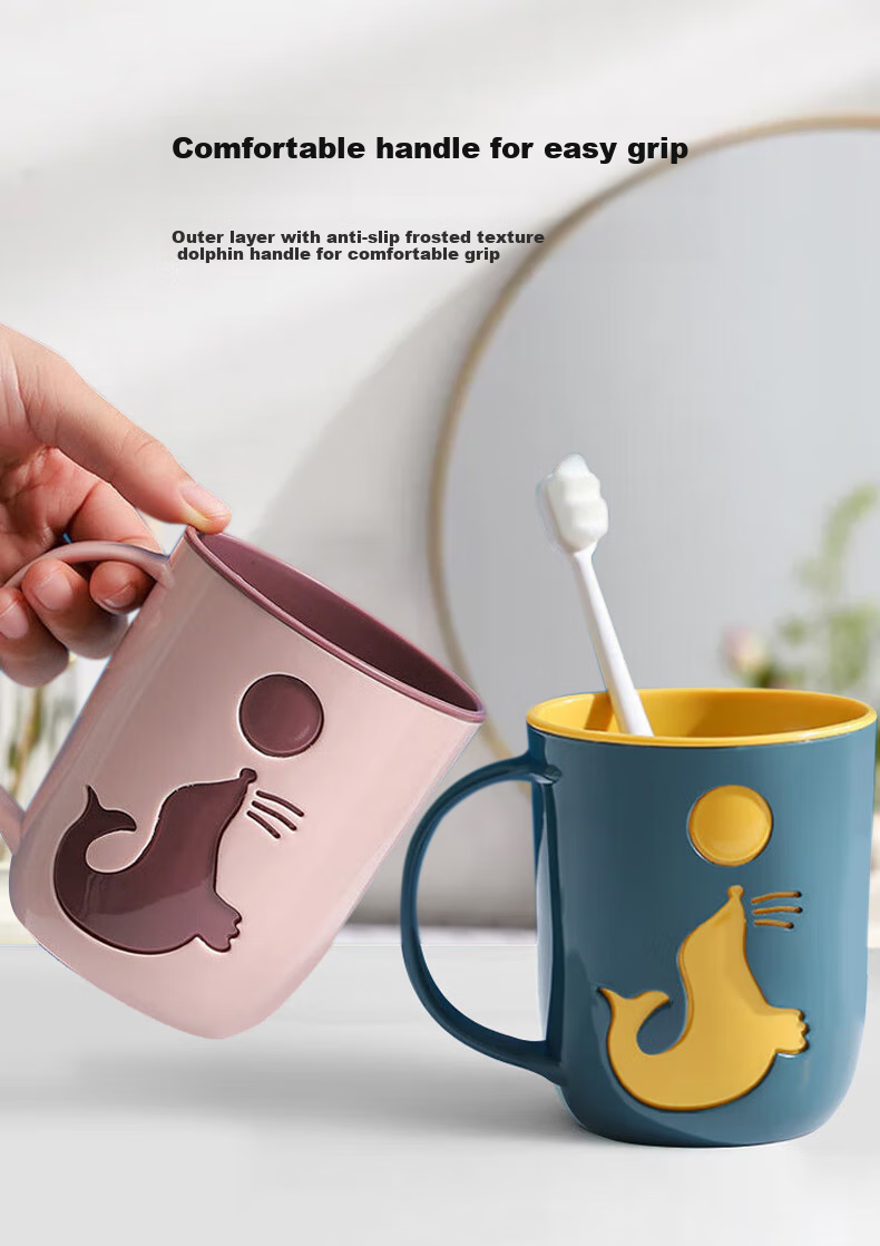 Baoshi Mouthwash Cup Toothbrush Holder Student Dormitory Brushing Cup Set Children's Tooth Jar Wash Cup Storage Rack Dental Tools Red 4