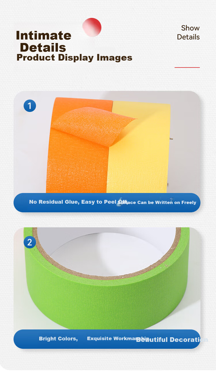 Master Package Colored Masking Tape, Green, 10mm*20m*6 Rolls/tube, Hand-Tearable Tape, Color-Coding Tape, Wedding Decoration Base Layer, Spray Painting, Renovatio 8