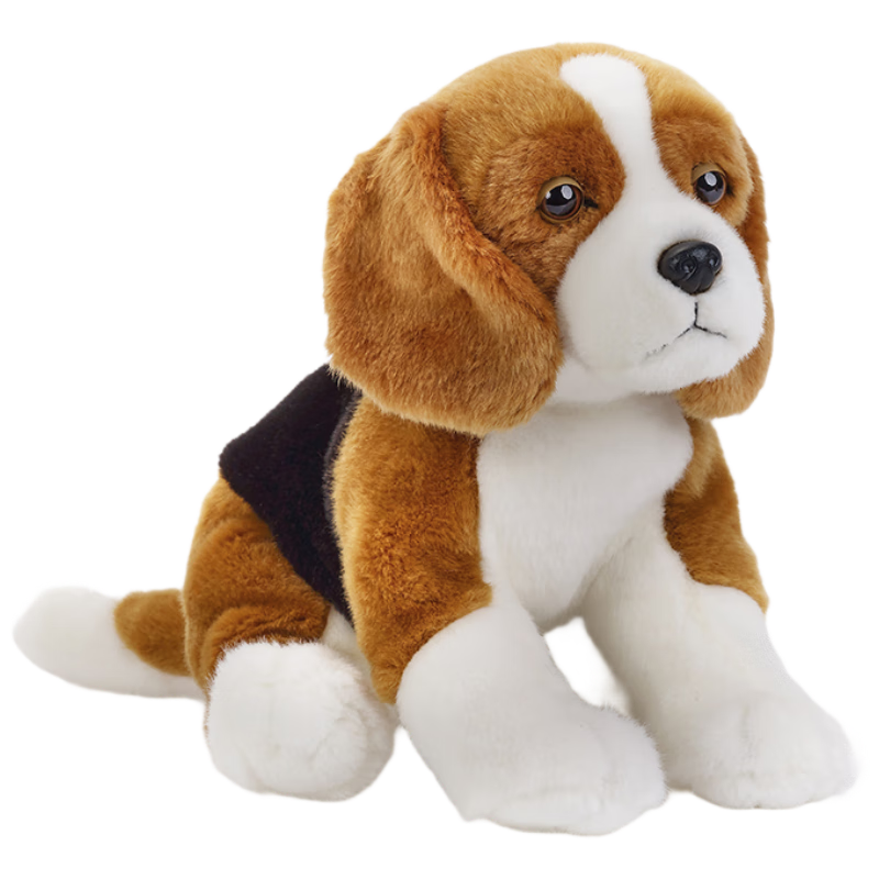 AI CAN China National Geographic Lifelike Animal Plush Toy, Beagle Dog Ababei, Birthday Gift for Boys And Girls