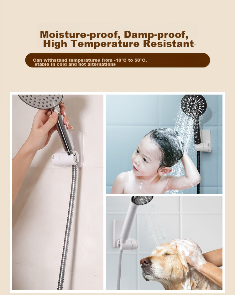 3M Shower Head Holder, No Drilling Required, Adjustable Handheld Shower Head Bracket, Waterproof And Sticker-Free, Strong Adhesio 6