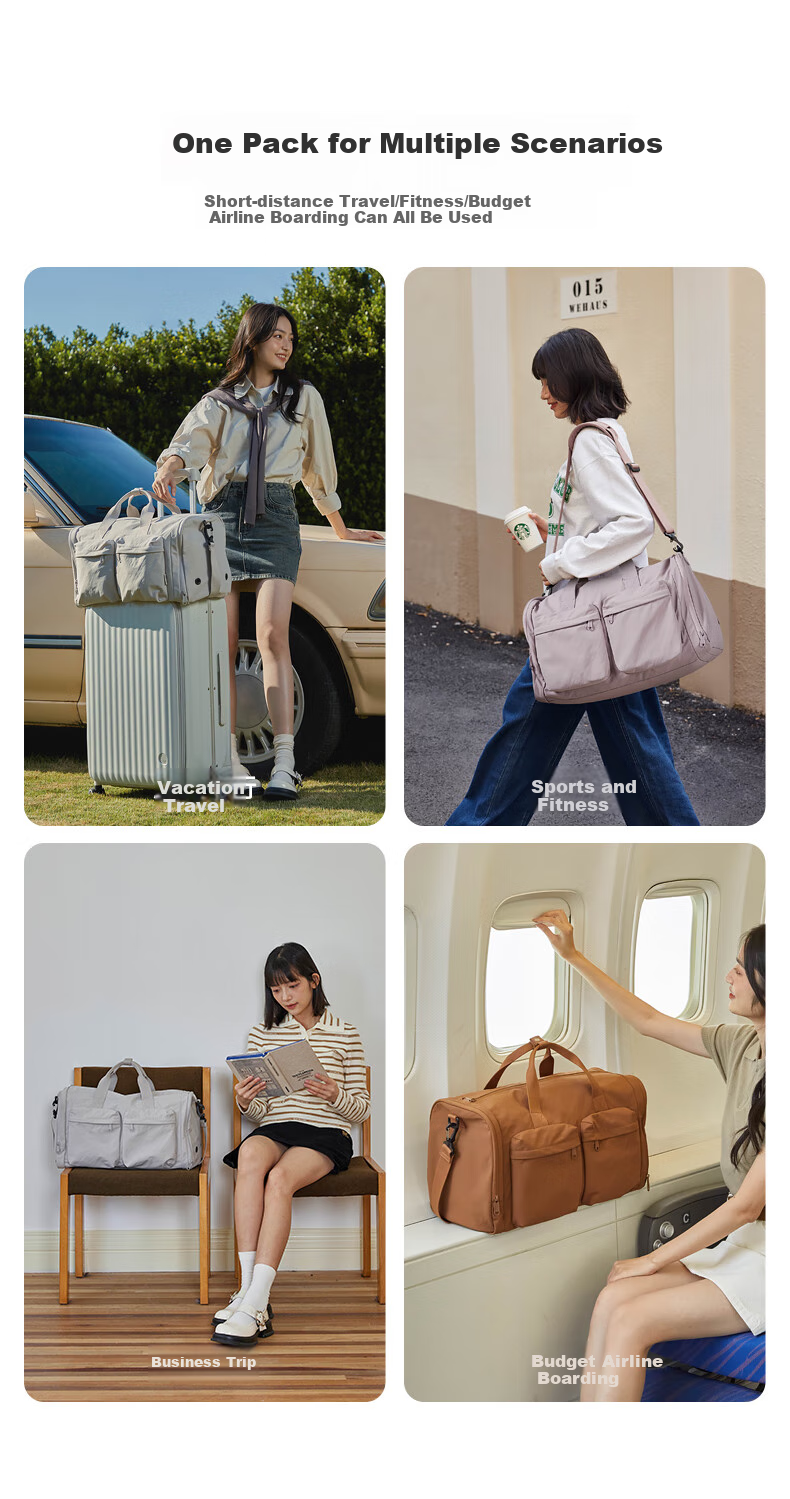 Aji Travel Bag, Large Capacity Foldable Luggage, Handheld Sports Fitness Bag for Women And Men, Carry-On Suitcase for Business Trips, Backpack 3