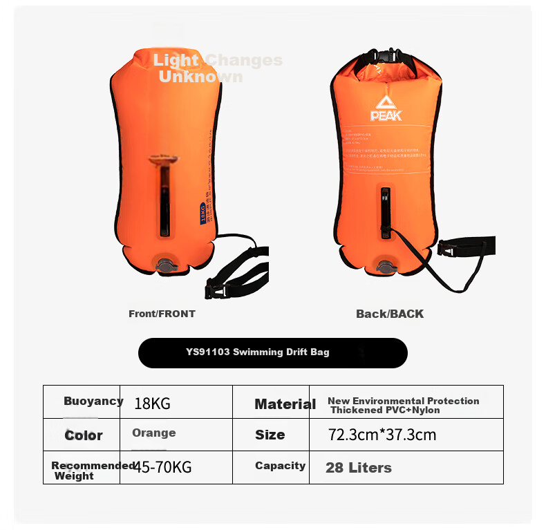 Pike PEAK Butt-Following Insect Swimming Float, Double Air Chamber Swim Bag, Rafting Bag, Swimming Ring Buoy Ball, 47*28cm 7