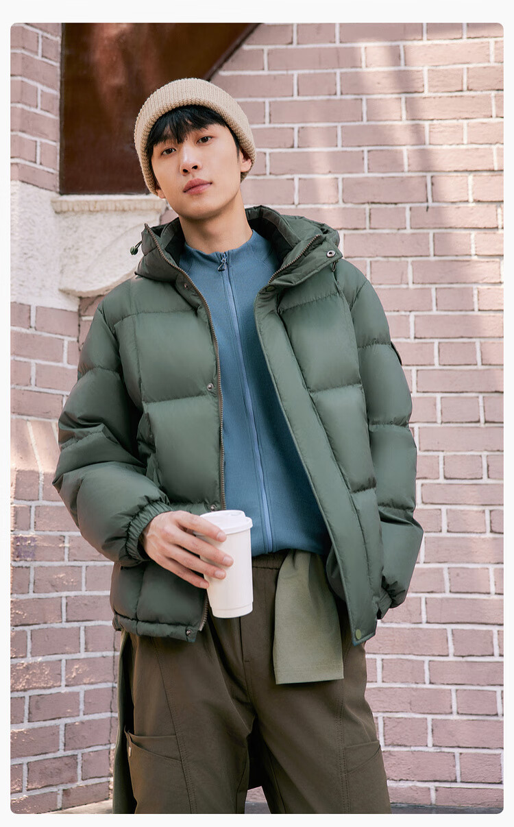 SNOWFLYING 2025 Autumn New Men's Short Hooded Down Jacket Business Casual Fashion Thick Warm Cold-Resistant 13