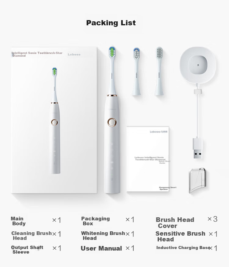 Hongmengzhixuan Libo De Intelligent Sonic Toothbrush Star Diamond, Electric Toothbrush for Adults, Couples' Style, Birthday Gift for Boyfriend Or Girlfriend, Wedding Gift 12