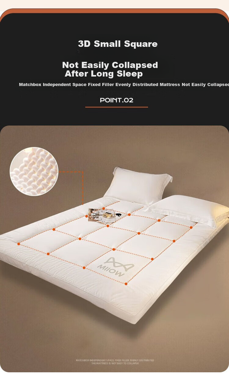 MiiOW Five-Star Hotel Mattress Cover, Soft Pad for Home Use, Bed Mat, Double Tatami Mat, Quilt, 1.5x2 Meters 4