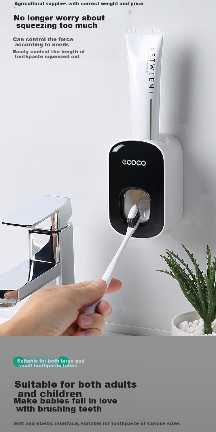 Ecoco Toothbrush Holder, No Drilling Required, Mouthwash Cup, Brushing Cup, Wall-Mounted Toothpaste Storage Rack, High-End Couple's Double Toothbrush Hanger 2
