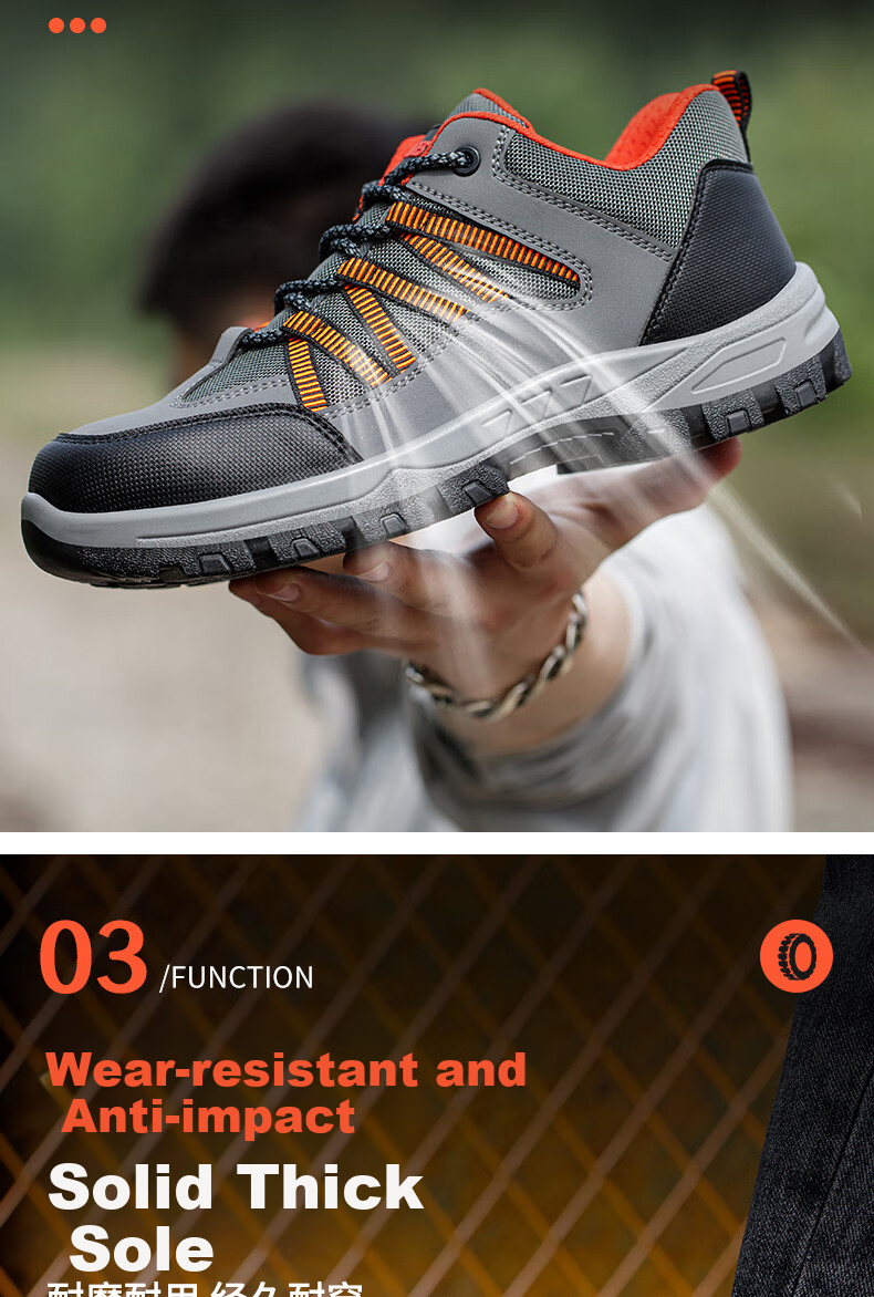LAOGUANJIA Men's Safety Shoes with Steel Toe Cap, Puncture-Resistant, Breathable, Protective Work Shoes for Electricians, Insulated And Wear-Resistant Hiking Boots 508 37 6