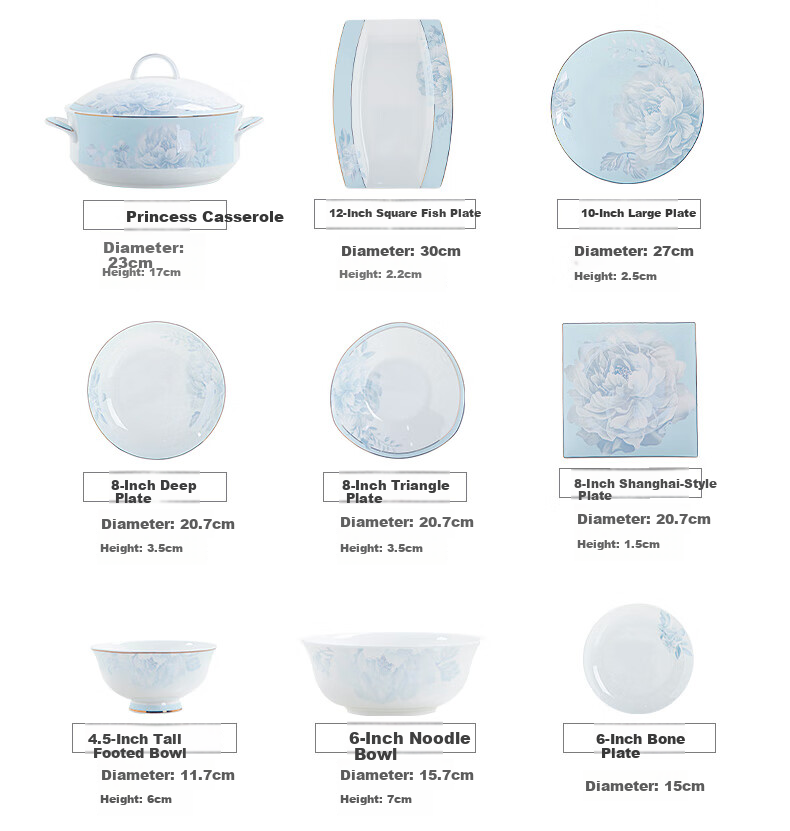 Yunzhihe Tableware Set, Dishwasher Safe, New Stylish Design, Jingdezhen Porcelain Dinnerware Set, Housewarming Gift 4