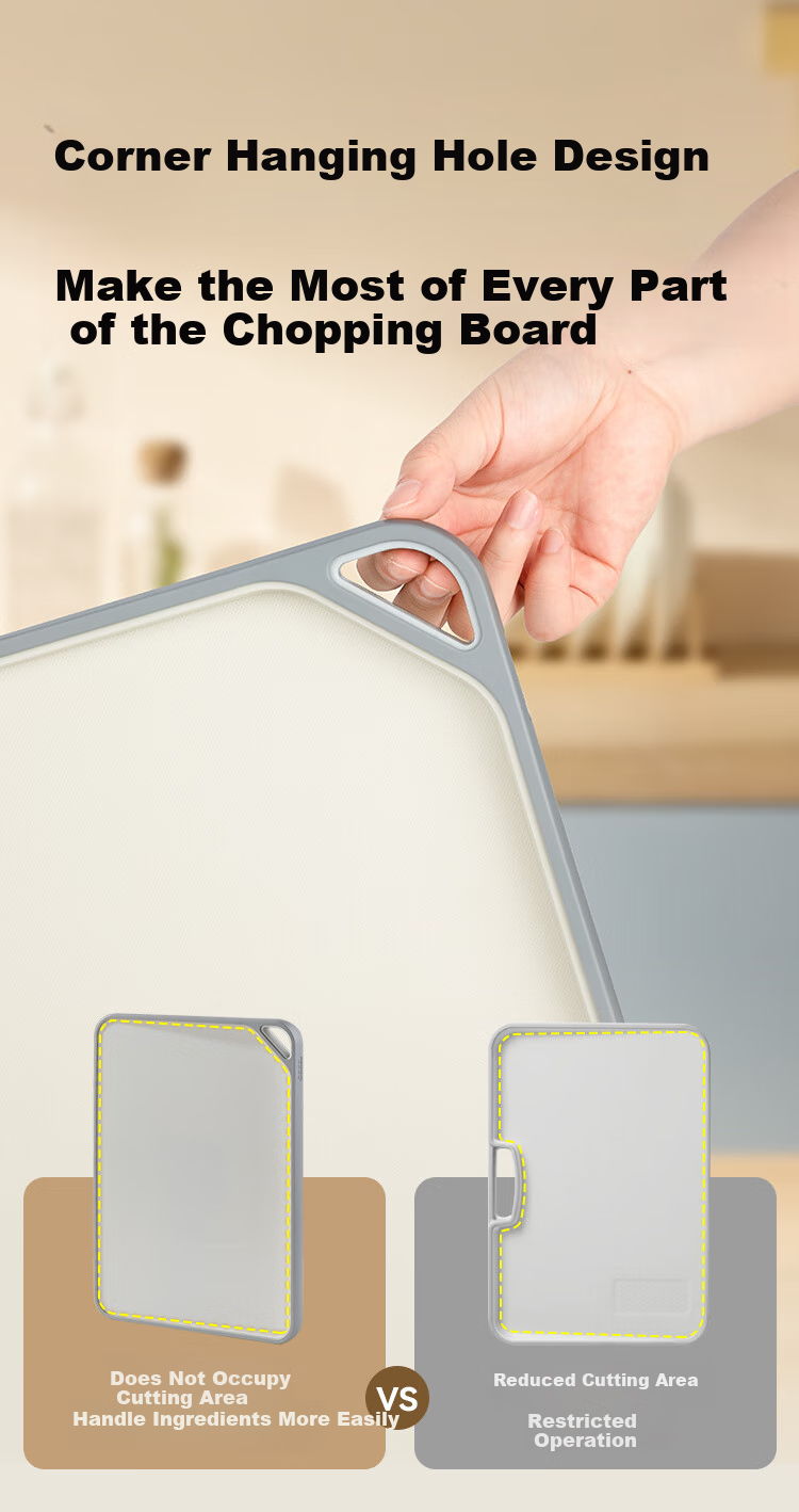 JD Original Cutting Board Chopping Block Food-Grade Household Use [Double-Sided Anti-Spill Groove] 40*28.5*2.35cm 7