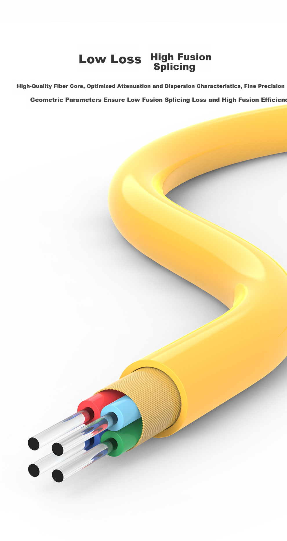 SK-LINK Telecom-Grade 4-Core Indoor Single-Mode Bundled Fiber Optic Communication Cable, Low Smoke Zero Halogen Fiber Optic Wire, 9/125 GJFJV/GJFJH Bundled Flexible Optical Cable, 100 Meters 3