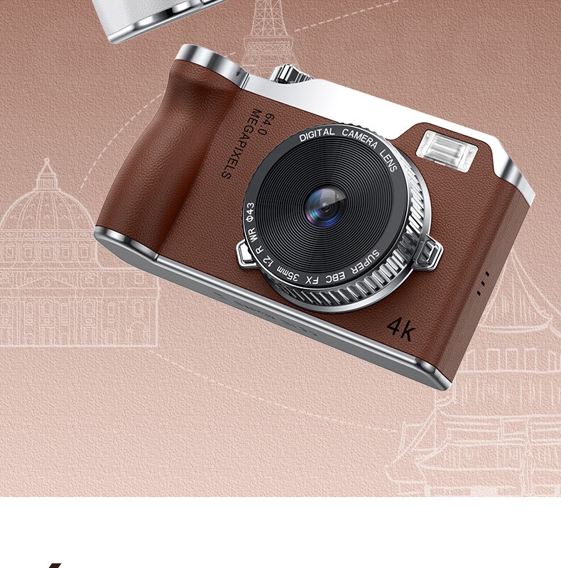 Black Cat Diary DK14 Digital Camera Y01 Instant Camera CCD Handheld Portable Photography Recorder HD Beauty Selfie Anti-Shake Vlog Student Kids Pink 2