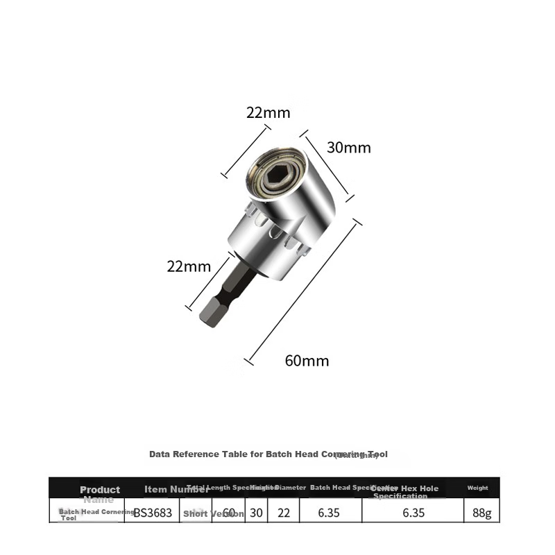 Kafuweier Corner Cutting Tool, Angle Cutter Screwdriver Drill Corner Cutter, 105-Degree BS3683