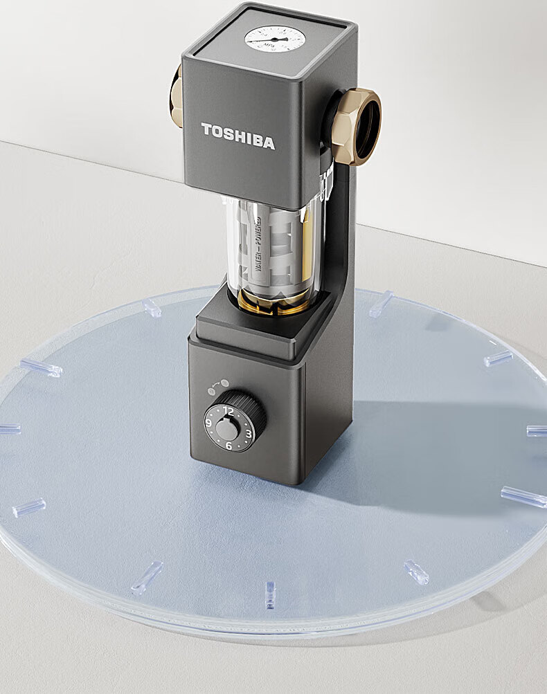 TOSHIBA Pre-filter 40 Micron Dual Mesh Filter Dual Turbine Backwash Real-time Pressure Monitoring 9T High Flow Whole House Self-cleaning Water Purifier TQ40-01 12