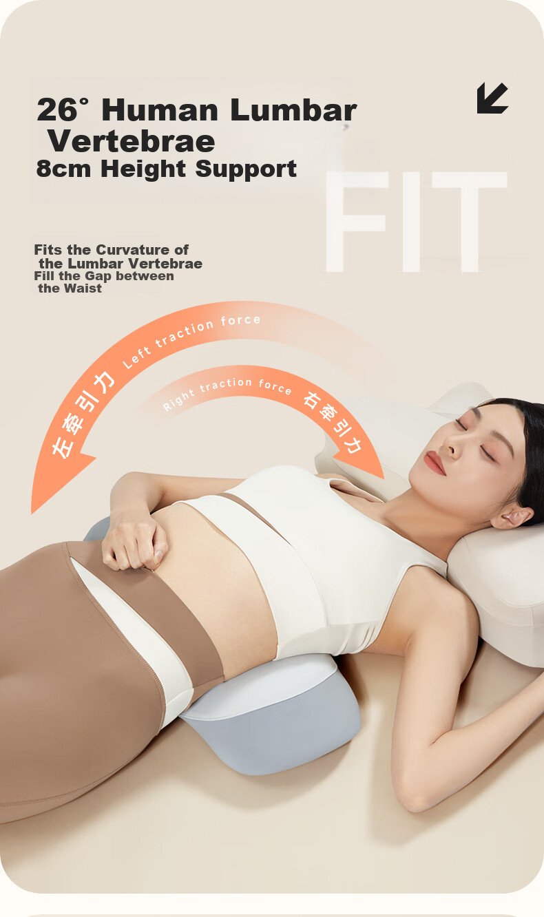 Silaiyi Lumbar Support Pillow, Back Cushion, Bed Back Pad, Pregnancy Waist Brace, Memory Foam Lumbar Disc Support 3