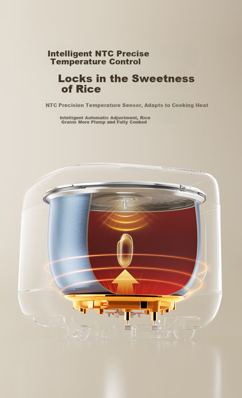 Midea Rice Cooker 3-4 People 4L Household Ceramic Antibacterial Wear-Resistant Inner Pot One-Touch Firewood Rice Quick Cooking Smart Reservation Multifunctional Micro-Pressure Stew Rice Cooker MB-4E61 13