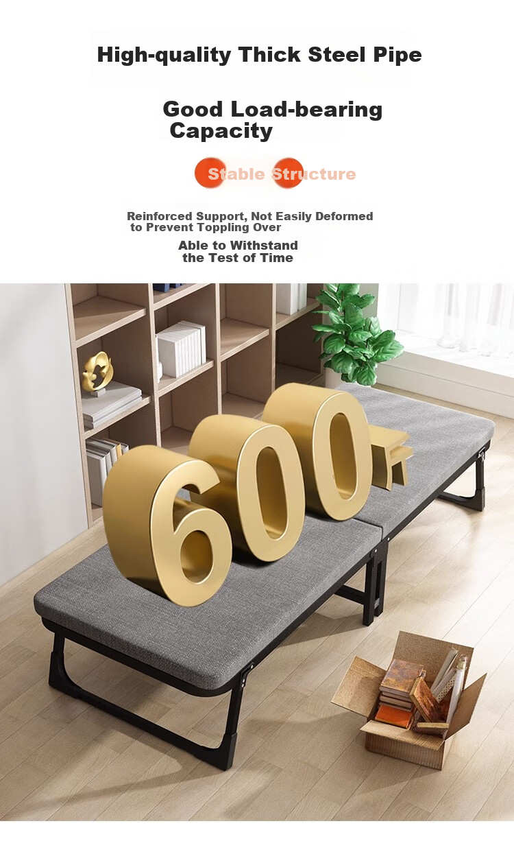 Yilinju Single Bed Nap Folding Bed, Single Foldable Bed, Single Bed Folding Companion Care Bed, Foldable Bed for Home Use, Camp Bed 4