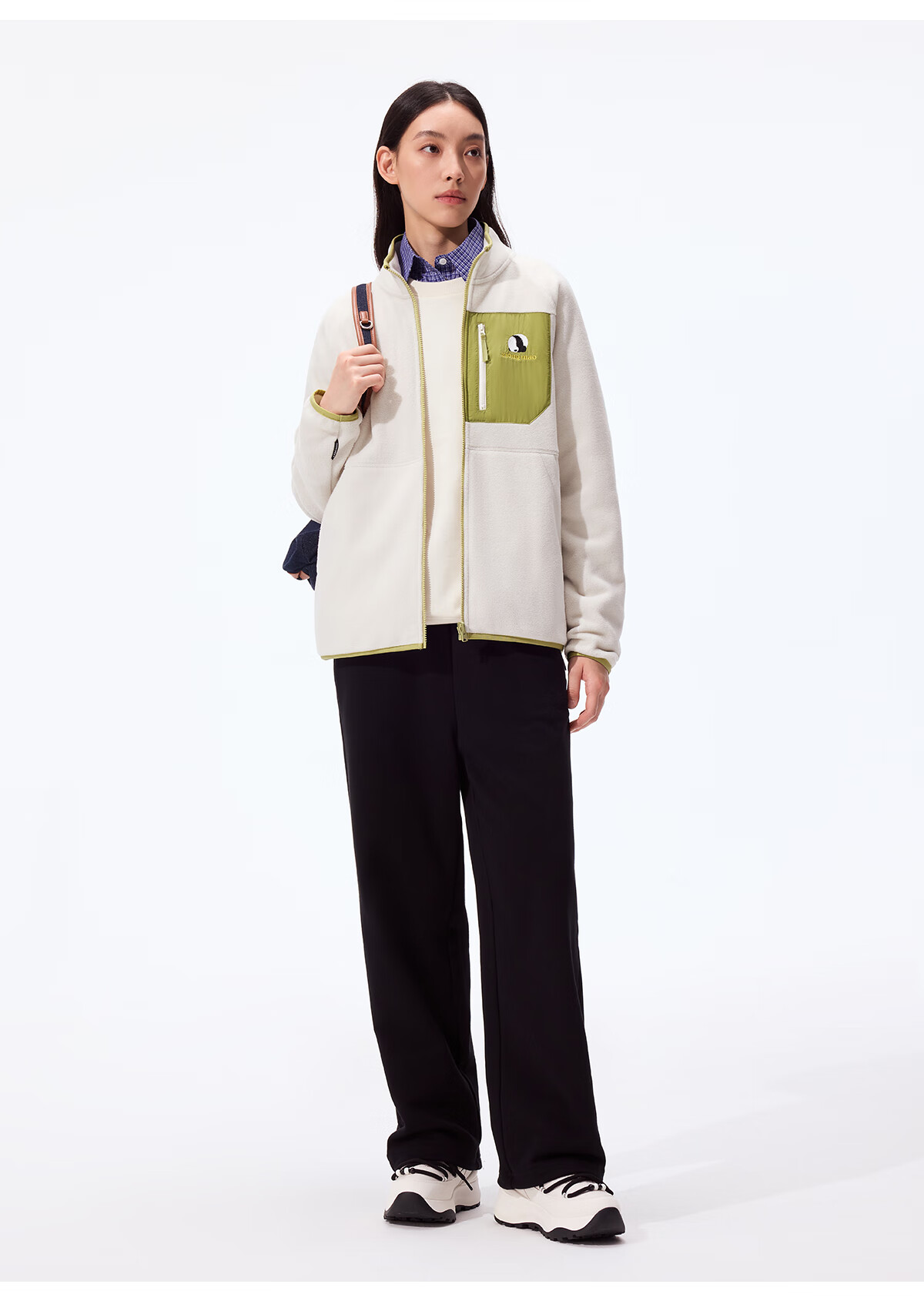 Panda Camel Series Outdoor Fleece Jacket Men and Women Autumn Winter Mountaineering Polar Fleece Coat Inner Liner 1220, M 17