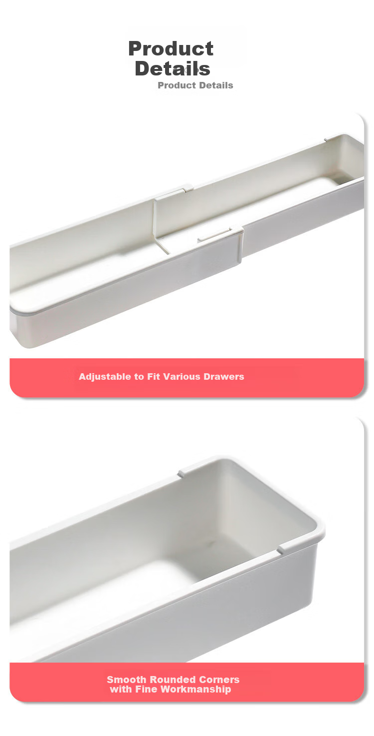 Youjialiangpin 2-Pack Drawer Divider Storage Box, Extendable Kitchen Organizer, Desktop Cosmetic Storage Container, Categorized Storage 8