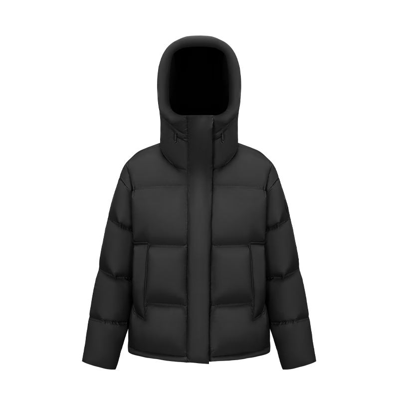 Meilicheng [Tan Jianci Same Style] Women's Down Jacket Warm Winter Goose Down Short Coat 007 Obsidian Black L