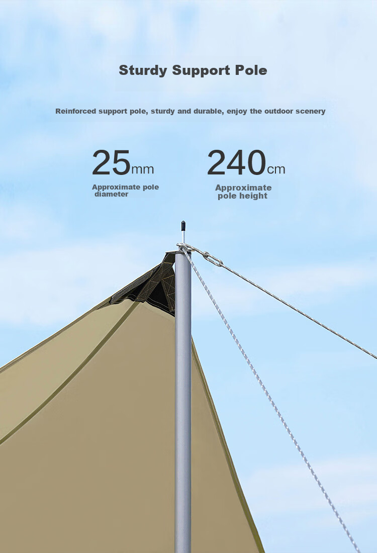 JD Original Butterfly-Shaped Silver-Coated 22-Square Outdoor Camping Hexagonal Canopy Tent, Sunshade, Picnic, Sun Protection, Rainproof Awning for 6-10 People 8