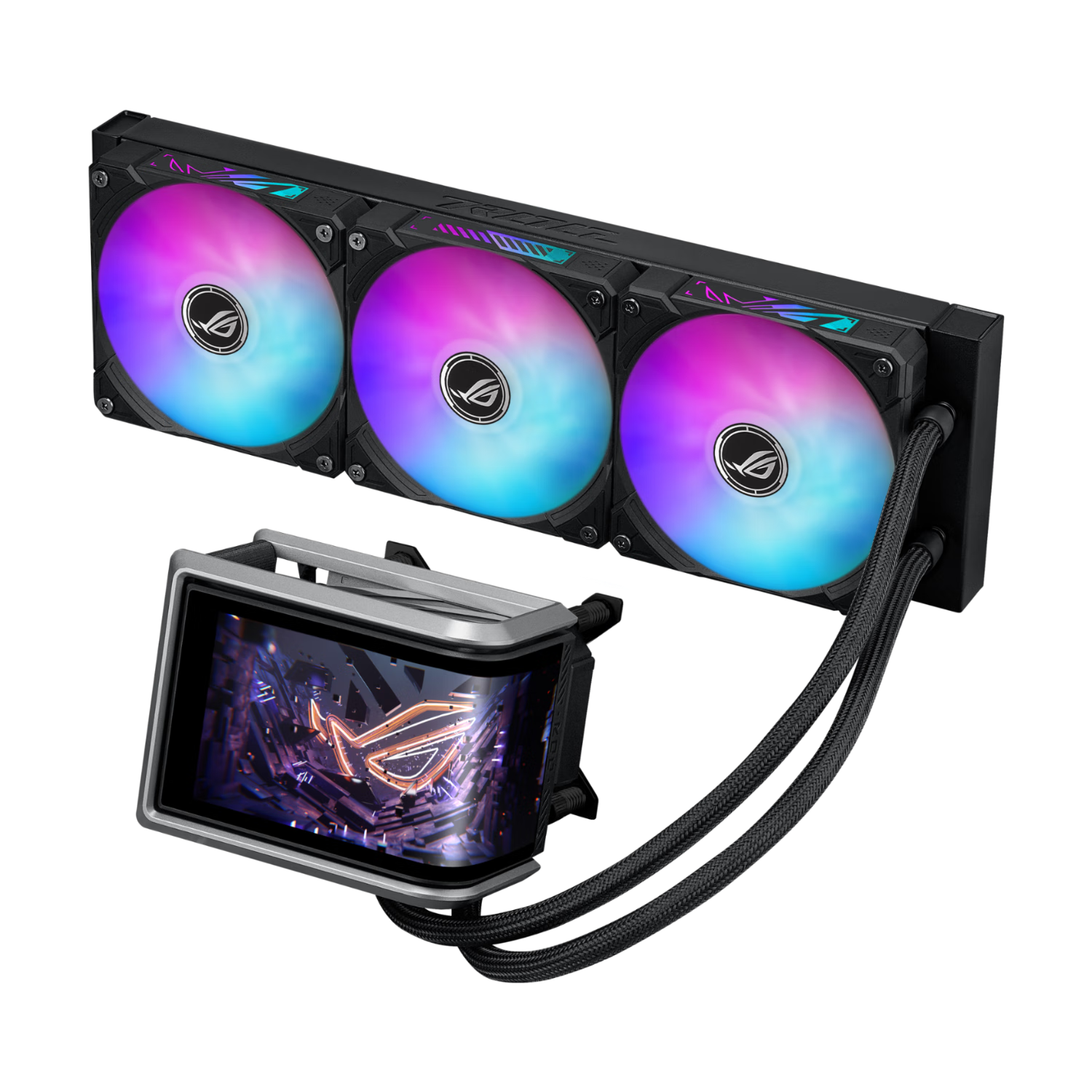 ASUS ROG Ryujin IV All-in-One CPU Liquid Cooler with 6.67-inch AMOLED Curved Display, High-Performance Water Pump, Pre-installed Fans