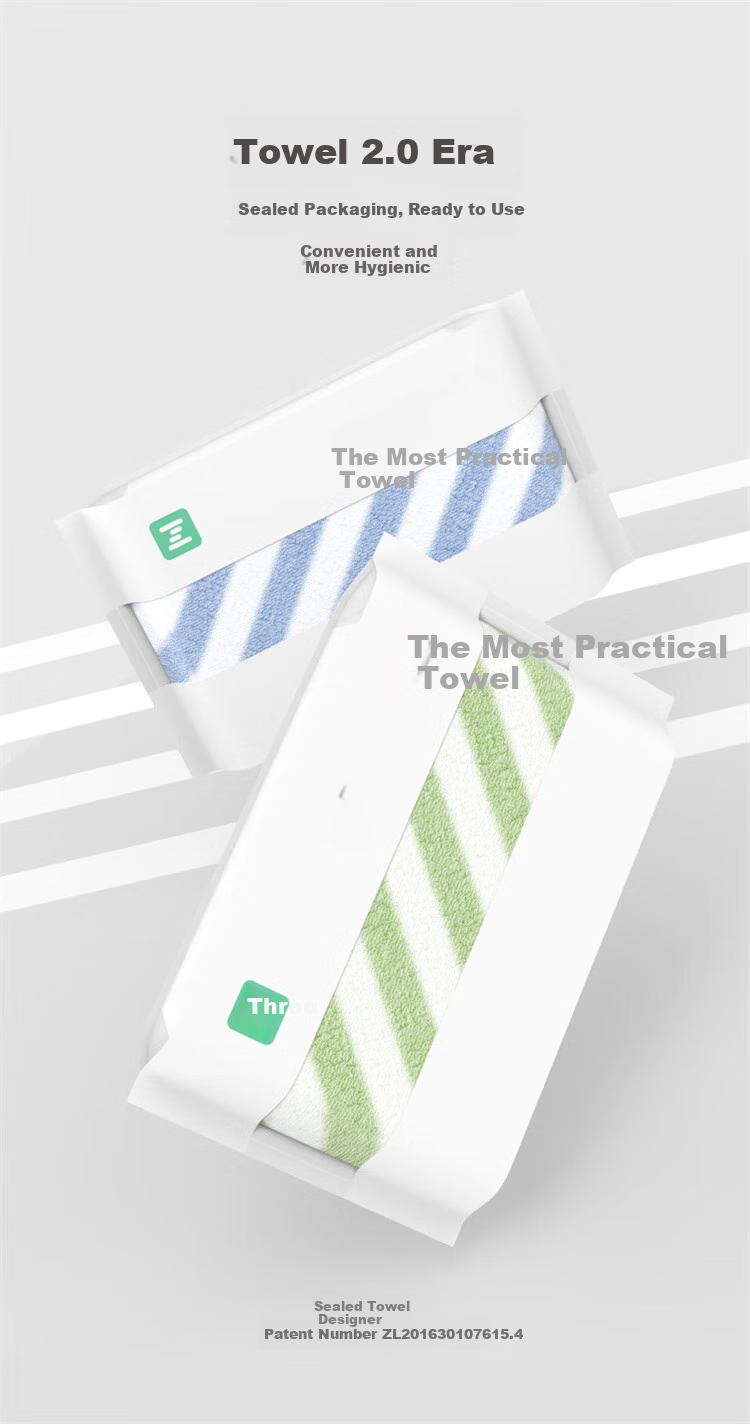 A-Life Sealed Striped Towel, Pure Cotton, 3-Pack, Xinjiang Long-Staple Cotton Class A Towels for Men, Soft Home Face Towels 4