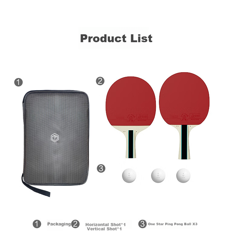 JD Original Ma Xiao Three-Star Table Tennis Racket Single Straight Handle, with Free Racket Case And Ping Pong Balls 13