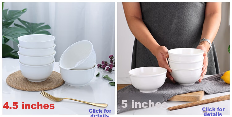 Taixinxing, Set of 4, 8-Inch 20.3cm, Underglaze Ceramic, Household White Porcelain Plates, Deep Dishes for Soup And Food 1