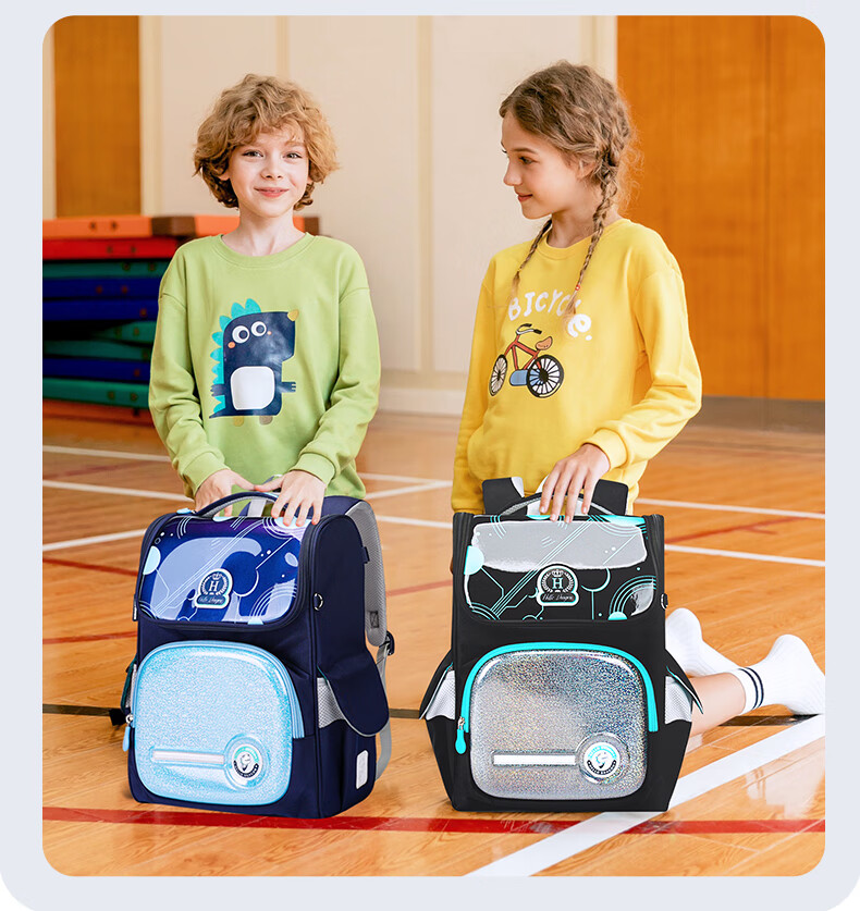 Herder Spine Protection Backpack for Primary School Students, British Style Backpack for Grades One to Six, Anti-Gravity Elastic Load-Reducing Backpack for Boys And Girls 22