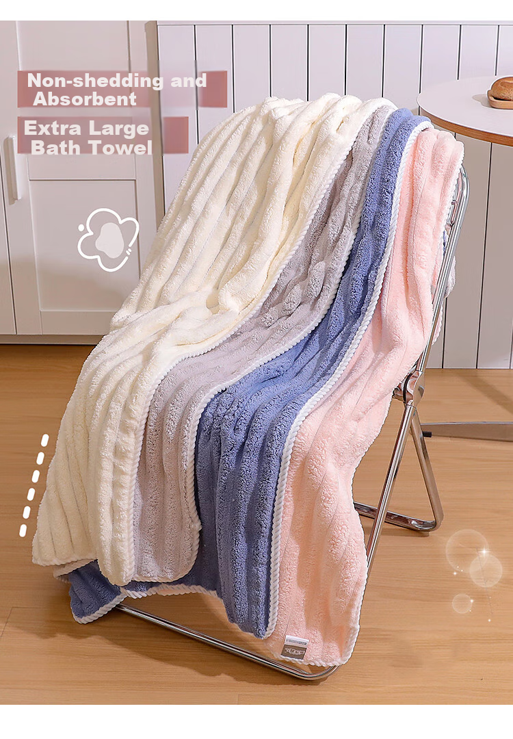 Fanyejia Cute Bath Towel, Thick Coral Fleece, Quick-Drying Absorbent Towel, for Student Dormitory And Home Use, Shower Towel, Low Shedding, Sports 5