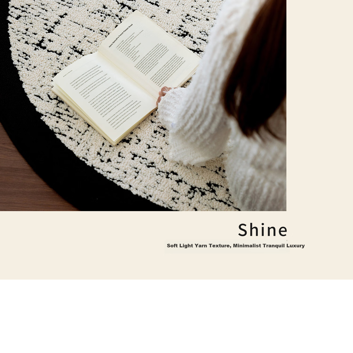Shengwaluding Circular Carpet Mat for Bedroom, Sofa, Living Room, Luxurious Feel, Waterproof, Stain-Resistant, Washable Bedside Rug, Computer Chair Floor Mat 23