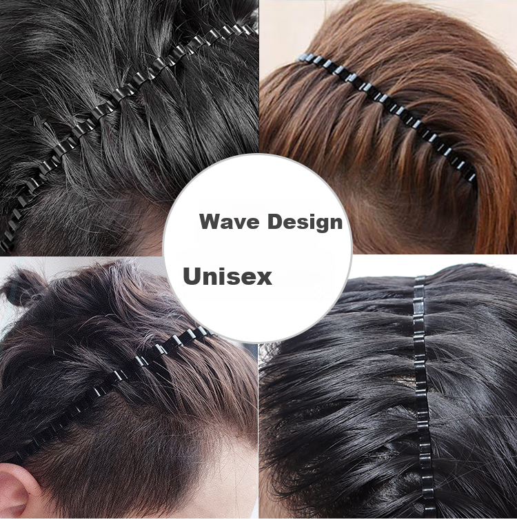 Meifuyu Invisible Men's Headband, 4 Pieces, Face-Washing Hair Bun, Anti-Slip Hair Clip, Short Hair And Flyaway Hair Styler MF8810 6