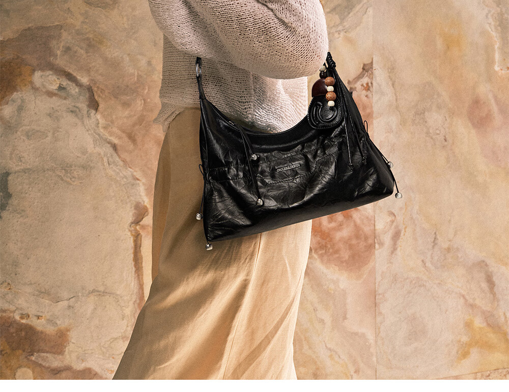 Cnoles Huaying Women's Large Capacity Cowhide Crossbody Tote Small Luxury Hobo Bag Birthday Gift 20
