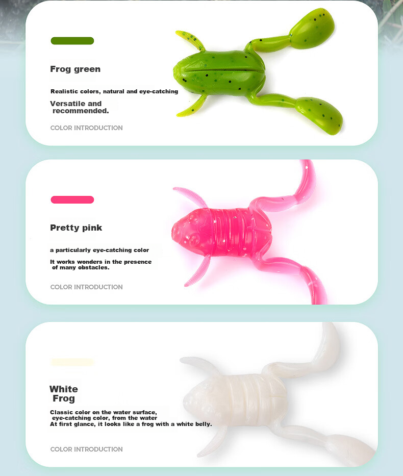 Kemailei Frog Fishing Lure Set, 10g, for Bass And Snakehead Fish, Suitable for Wild Fishing, Artificial Bait, Soft Bait, Leiwang 8