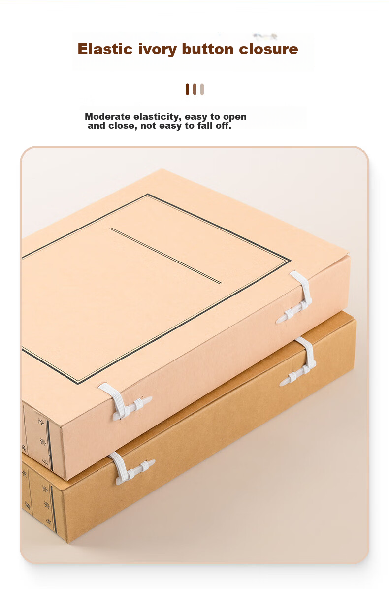 Yuzijian A4 New Standard, New Version Acid-Free Kraft Paper Document File Box 8cm, Pack of 10, Customized File Box/document Box 3406 5