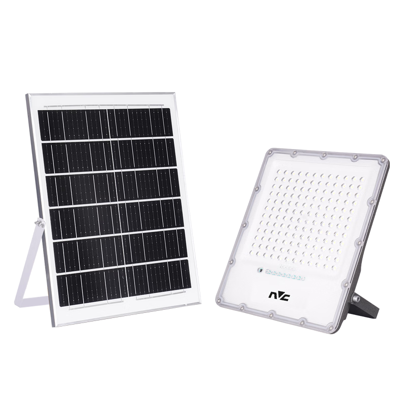 NVC Solar Outdoor Lighting Garden Light Outdoor Floodlight Aluminum Remote Control 2400lm Coverage Approx. 130㎡