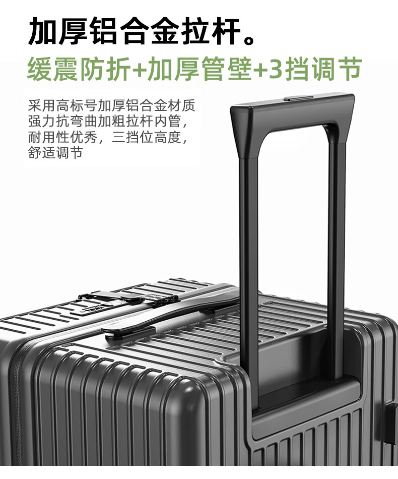 DELETE 2026 New Multifunctional Large-Capacity Trolley Suitcase with Password Lock, Angel White, 20 Inches 6