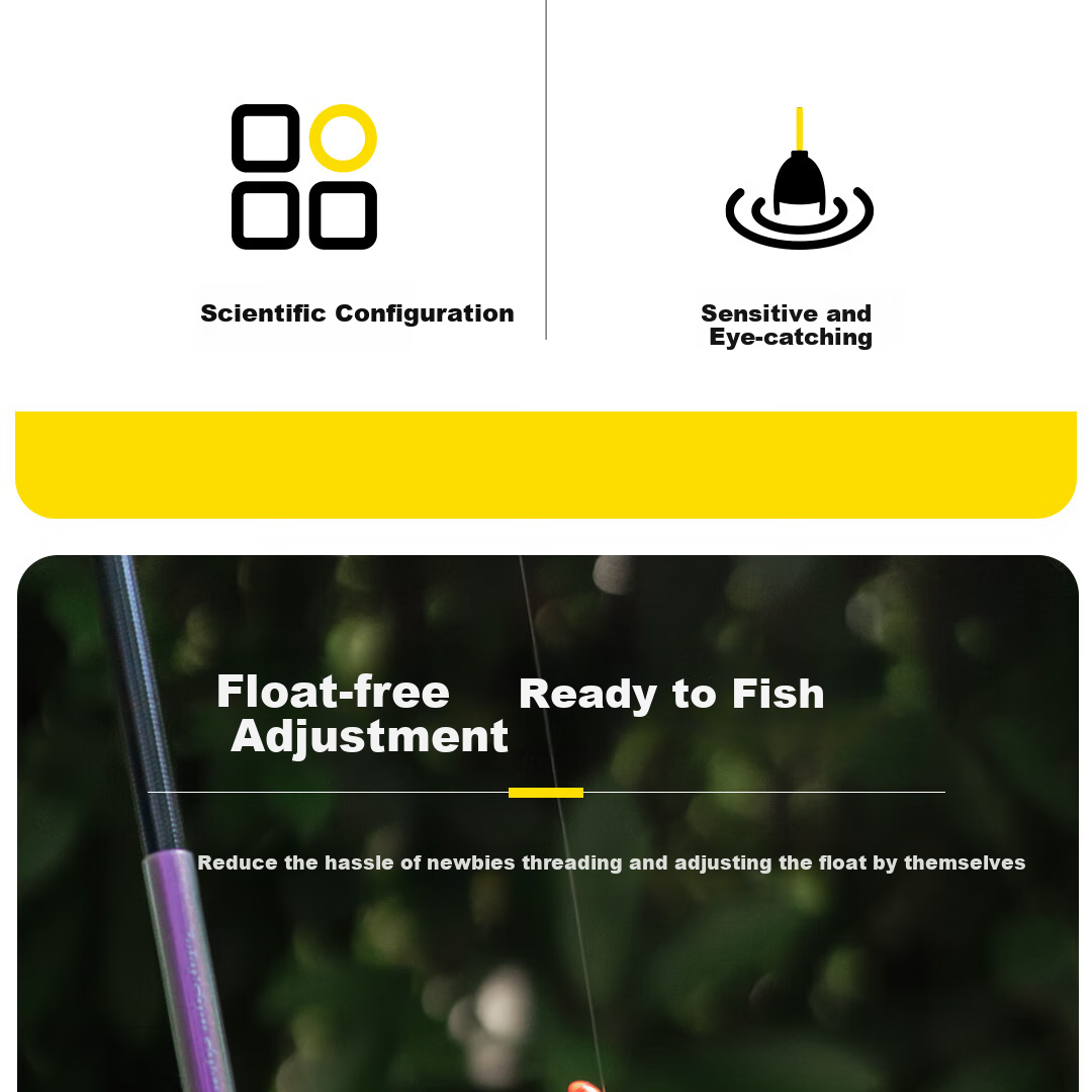 Xiangmao Fishing Line Set for Small Bait, Baition Carp Fishing Hook Line, Small Bait Float Set, Finished Product Stream Fishing Line Set 3