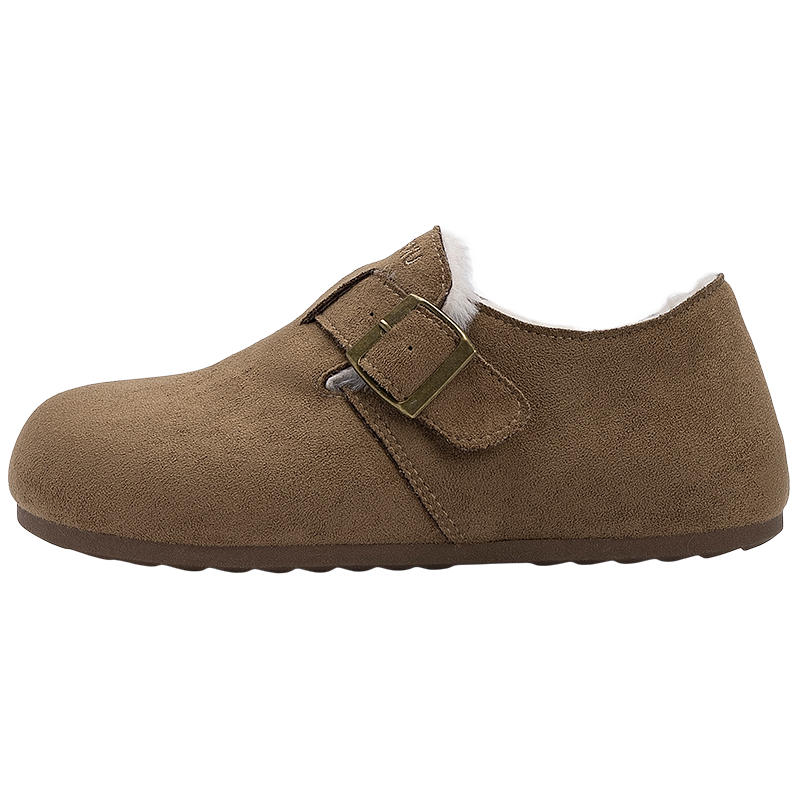 Global Height Increasing Furry Cotton Shoes for Women Winter 2025 New Outdoor Full Coverage Birkenstock Style Fleece Lined Warm Snow Boots for Women