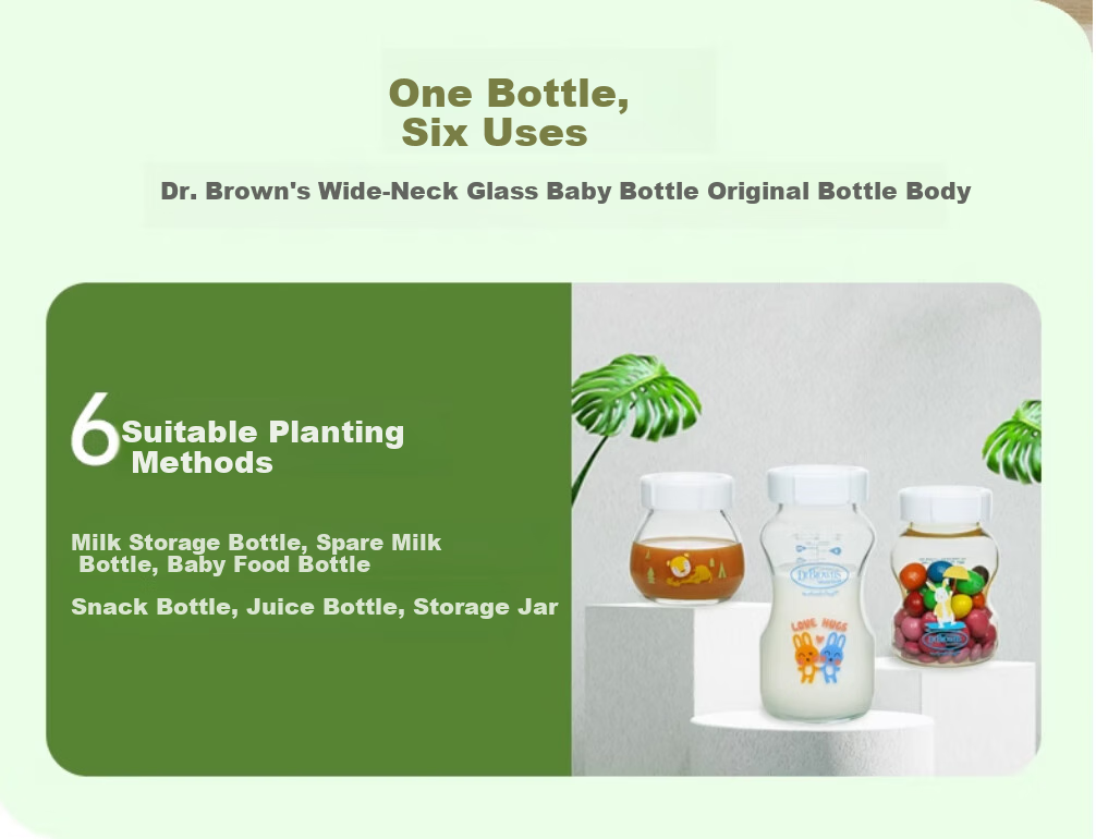 Bulangboshi Glass Replacement Bottle 270ml, Mom's Breast Milk Storage Bottle, Original Wide-Mouth Body, Xiaoliao 2
