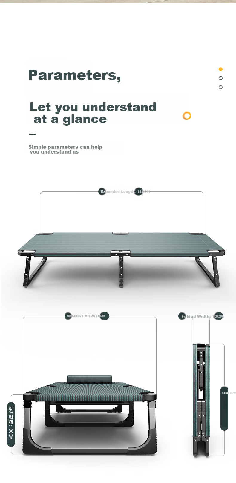 Yijia Folding Bed, Camping Cot, Foldable Single Bed, Flat-Lying Adult Simple Bed Camping Cot, Army Gree 8