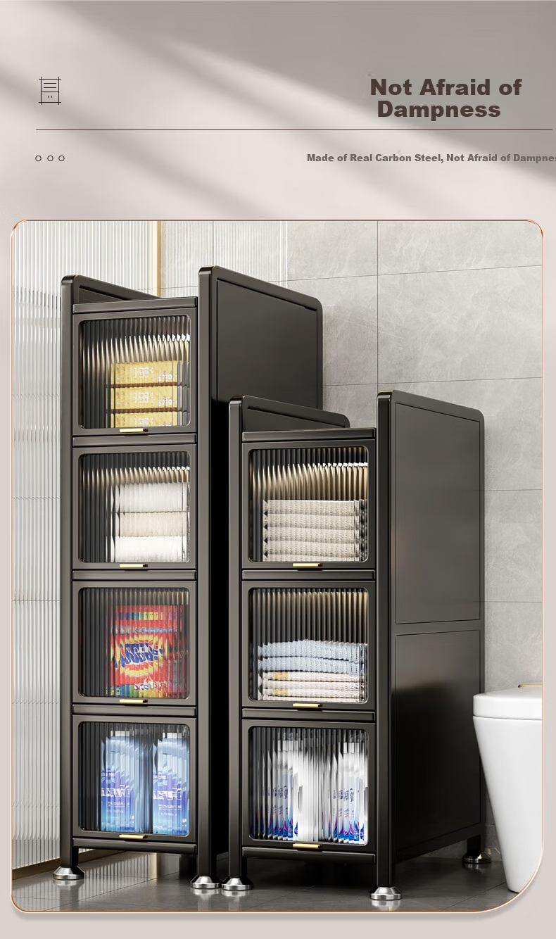Jiabangshou Kitchen Utensil Storage Rack, Floor-Standing Multi-Layer Microwave Organizer Cabinet, Multifunctional Bowl Storage Cabinet, Cupboard, 5 Layers, 30cm 10