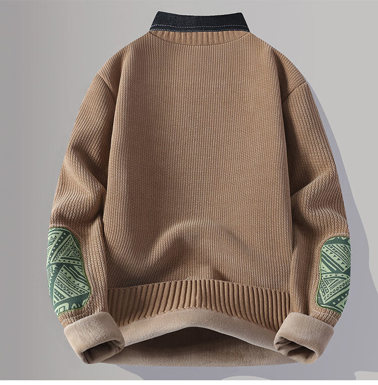 PLAYBOY Men's Fleece-Lined Two-in-One Winter Sweater Hoodie Knit Thick Warm Base Layer Shirt 1