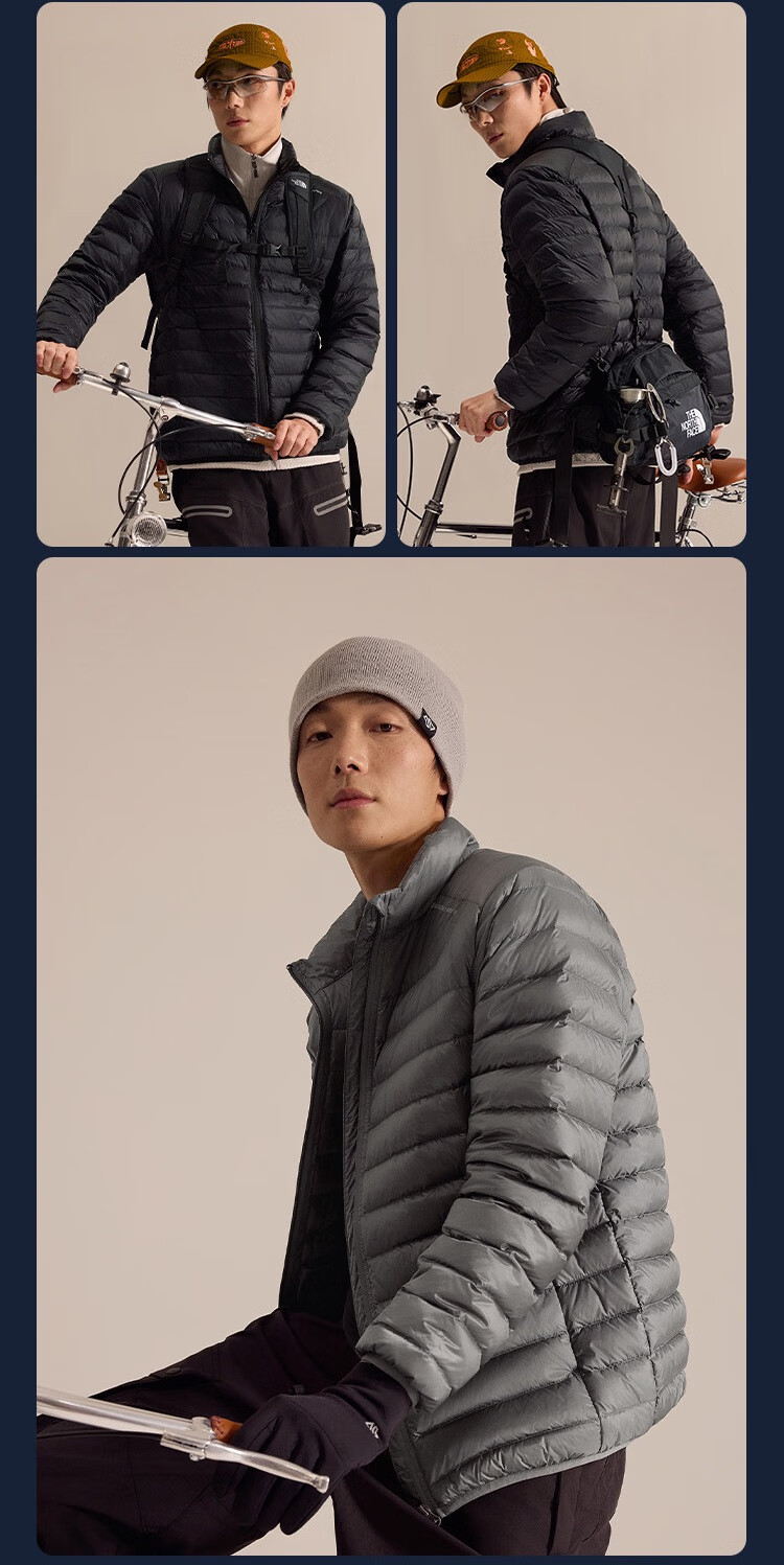 JD Original down Jacket for Men, Lightweight Stand Collar White Duck Down Men's New Clothing Gift Coat, Black, Size S 13
