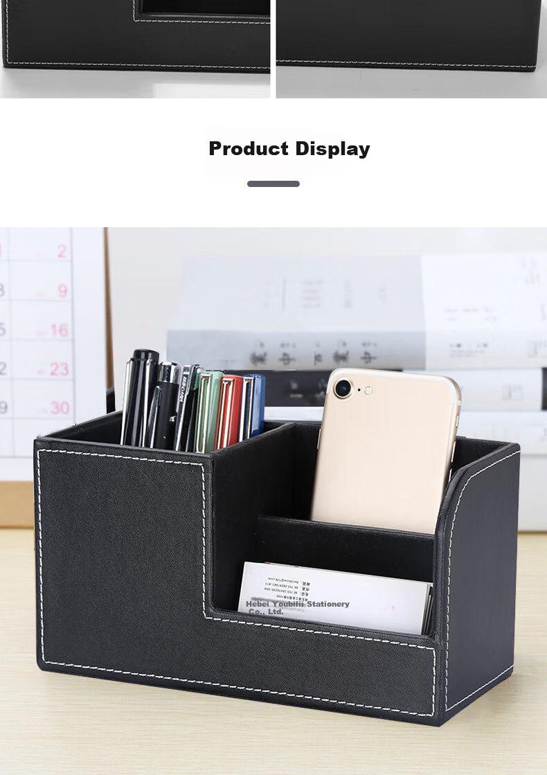 Youbili Leather Pen Holder, Desktop Storage Box, Modular Office Desk Organizer, Multifunctional Desktop Storage Stand, 5033A 2