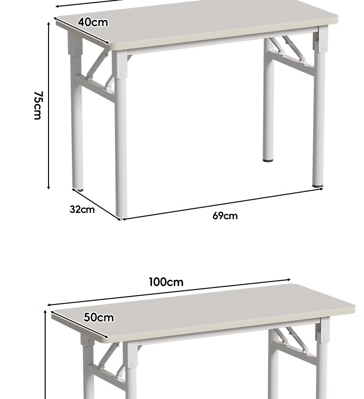 Anerya No-Installation Computer Desk Foldable Gaming Desk Study Office Desk Bedside Writing Desk 80cm 11