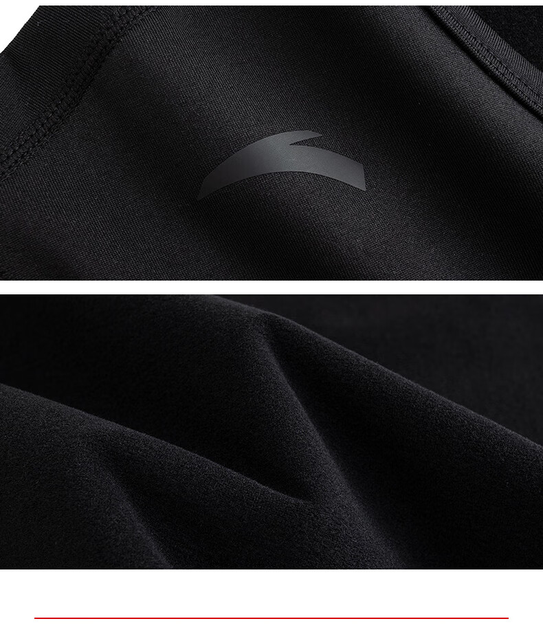 ANTA Warm Core Men's Anti-Static Fleece Lined Thermal Underwear Set Crew Neck Top and Bottom Base Layer 21